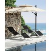 Set of 2 Outdoor Patio Chaise Lounge, 3 Pieces Pool Lounge Chairs with Arm & Side Table, Beach Sunbathing Lawn Chairs for Outside - 4 of 4