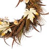 Northlight Cattail and Wheat Twig Artificial Fall Harvest Wreath - 24" - 4 of 4