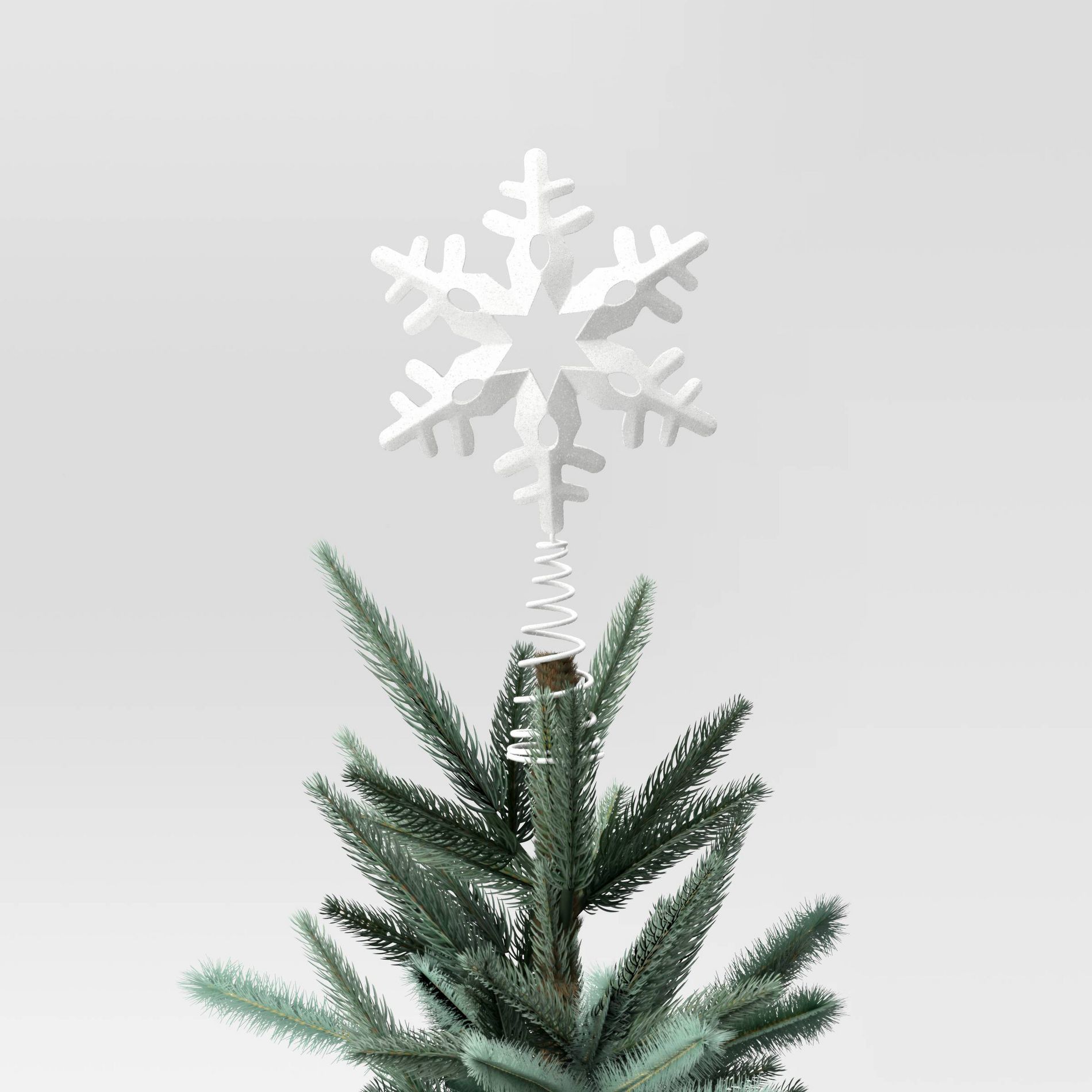 14" Metal Snowflake Christmas Tree Topper White - Wondershop™: Traditional Indoor Decor: Traditional Indoor Decor
