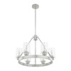 Hunter Fans 24" Hartland Ceiling Light Brushed Nickel 6-Bulb Chandelier with Seeded Glass Shades - 2 of 4