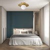 PAKOKULA 1-Light Golden Diffuser Semi-Flush Mount Ceiling Light with Metal Pleated Shade and White Glass Shade - 4 of 4
