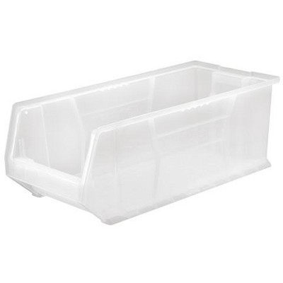 Quantum Storage Systems Hulk 24" Container, 23-7/8"L X 8-1/4"W X 9"H, Stackable, Polypropylene, Clear, Made In Usa