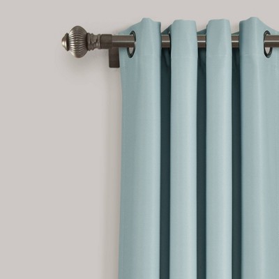 Blue Polyester Blackout Grommet Window Curtain Panels, 52" x 108"