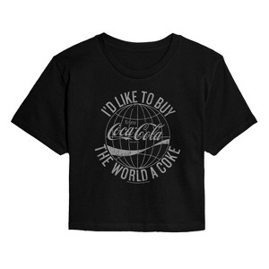 Women's - Coca-cola - Buy The World A Coke Cropped Graphic T-Shirt - 1 of 4