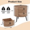 Round Side Table with Drawers Modern Night Stand with Storage Wooden Accent End Table Circle Bedside Table with Metal Legs Bedroom - 2 of 4