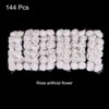 Unique Bargains Decorative Artificial Flower Rose Heads 144 Pcs White - 3 of 4