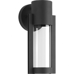 Progress Lighting Z-1030 1-Light Outdoor LED Sconce, Aluminum, Black Finish, Clear Glass Shade - 1 of 3