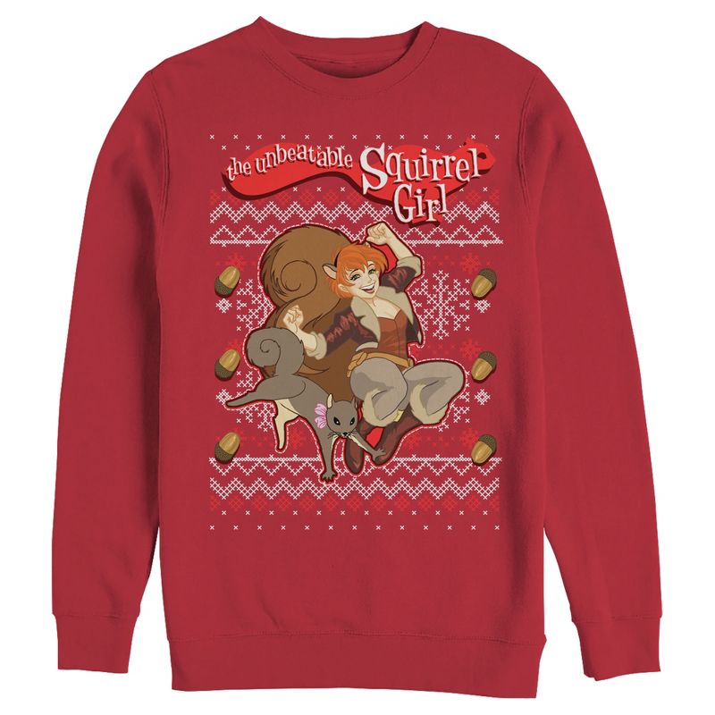 Men's Marvel Ugly Christmas Squirrel Girl Sweatshirt, 1 of 4