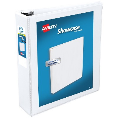 Avery Showcase 3" 3-Ring View Binders Slant Ring White (19751)