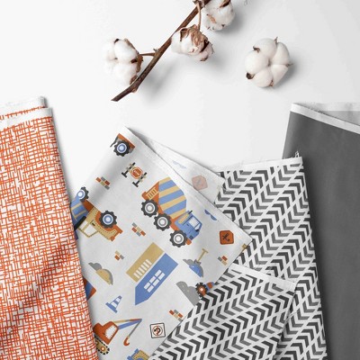 Blue and Orange Cotton Reversible Baby Boys' Crib Bedding Set