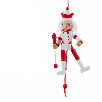 Kurt S. Adler 5" Peppermint Twist Red and White Pull-String Nutcracker Decorative Christmas Ornament