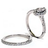 Pompeii3 1ct Marquise Diamond Engagement Wedding Ring Matching Set 14K Gold Lab Created - 2 of 4