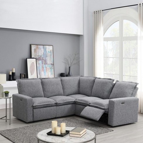 Reclining sectional sofa with deals usb ports