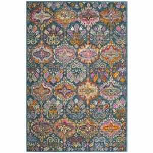 Madison MAD144 Power Loomed Area Rug - Two Piece - Blue/Orange - 5'-0" x 7'-0" and 2'-6" x 4' - Safavieh - 1 of 4