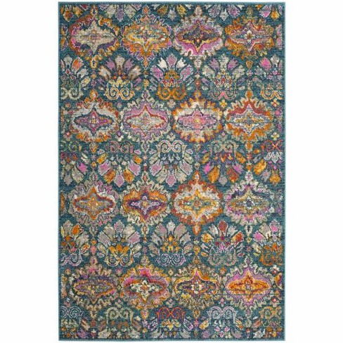 Madison MAD144 Power Loomed Area Rug - Two Piece - Blue/Orange - 5'-0" x 7'-0" and 2'-6" x 4' - Safavieh - image 1 of 4