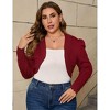 Coolmee Women's Plus Size Cropped Cardigan Bolero Shrug Open Front Long Sleeve Knit Sweater Cardigan - 2 of 4