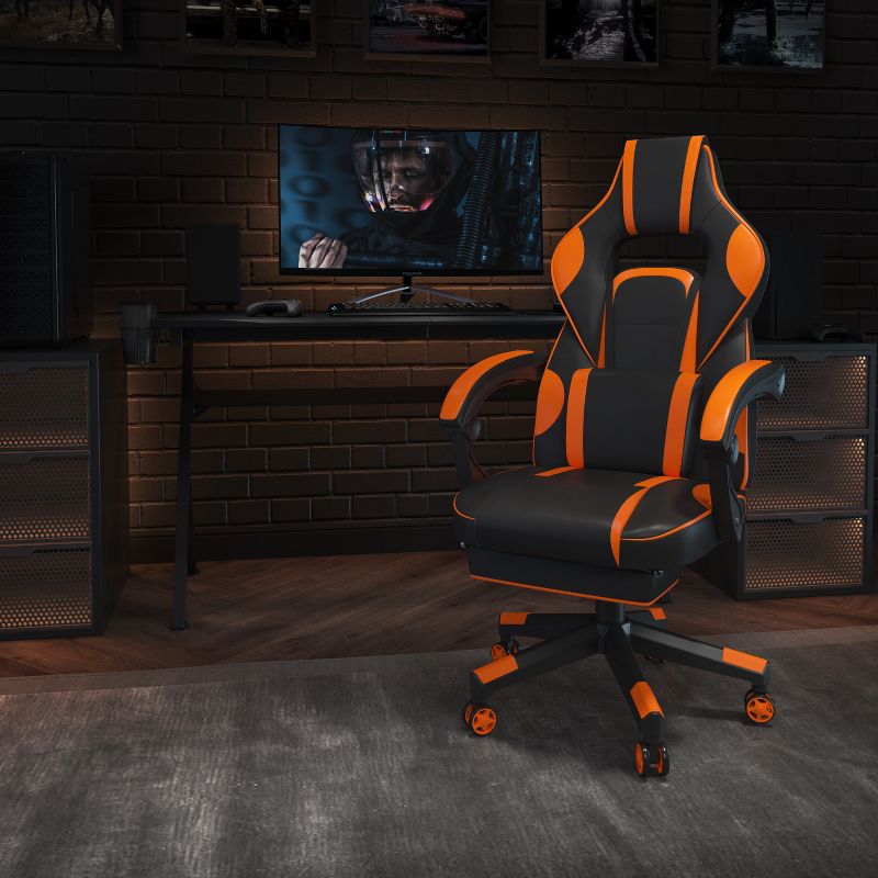 Flash Furniture X40 Gaming Chair Racing Ergonomic Computer Chair with Fully Reclining Back/Arms, Slide-Out Footrest, Massaging Lumbar, 3 of 15