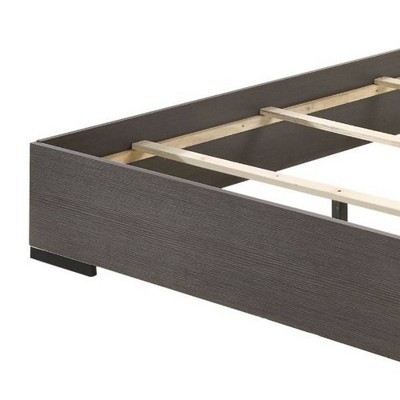 Queen Gray Oak Upholstered Bed with LED Headboard
