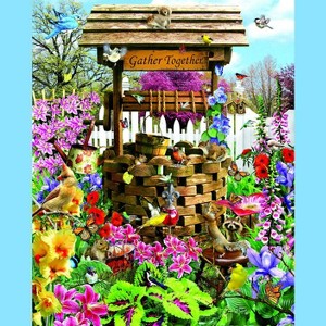 Sunsout Birds at the Wishing Well 1000 pc   Jigsaw Puzzle 35157 - 1 of 4