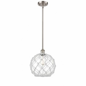 Farmhouse Rope - 1 Light Stem Hung Mini Pendant In Industrial Style-13 Inches Tall and 10 Inches Wide - 1 of 1