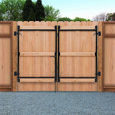 Adjustable Black Steel Frame Gate Building Kit with Truss Cable System