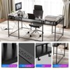 U Shaped Computer Gaming Desk with Power Outlets & LED Strip and Monitor Stand,79" Reversible L Shaped Desk with Storage Shelves for Home Office - 3 of 4