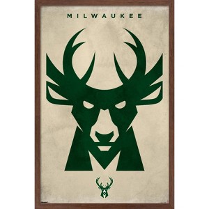 Trends International NBA Milwaukee Bucks - Logo 25 Framed Wall Poster Prints - 1 of 4