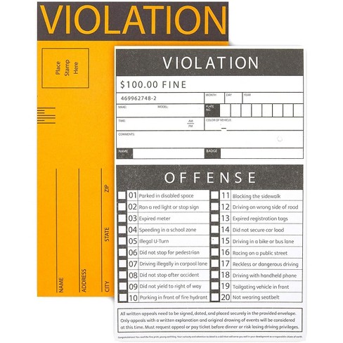 Fake Parking Tickets Pack of 5 