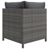 vidaXL Sectional Corner Sofa with Cushions Gray Poly Rattan - 4 of 4