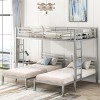 Streamdale Full over Twin&Twin Size Bunk Bed with Built-in Shelf, Silver - 2 of 4