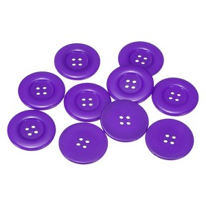 Unique Bargains Resin Round Flat 4-Hole DIY Craft Sewing Buttons 60L 1.5" 10 Pcs - 1 of 4