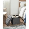 SONGMICS 15 Inches Folding Storage Ottoman Bench, Storage Chest, Foot Rest Stool, Bedroom Bench with Storage, Dark Gray - 3 of 4