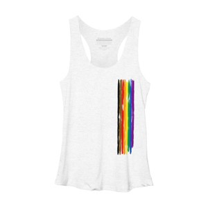 Adult Design By Humans Pride Rainbow Vertical Stripe By alphalezbean Racerback Tank Top - 1 of 2