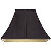 Springcrest Medium Square Curved Black Lamp Shade 6" Top x 14" Bottom x 9.5" High (Spider) Replacement with Harp and Finial - 2 of 4