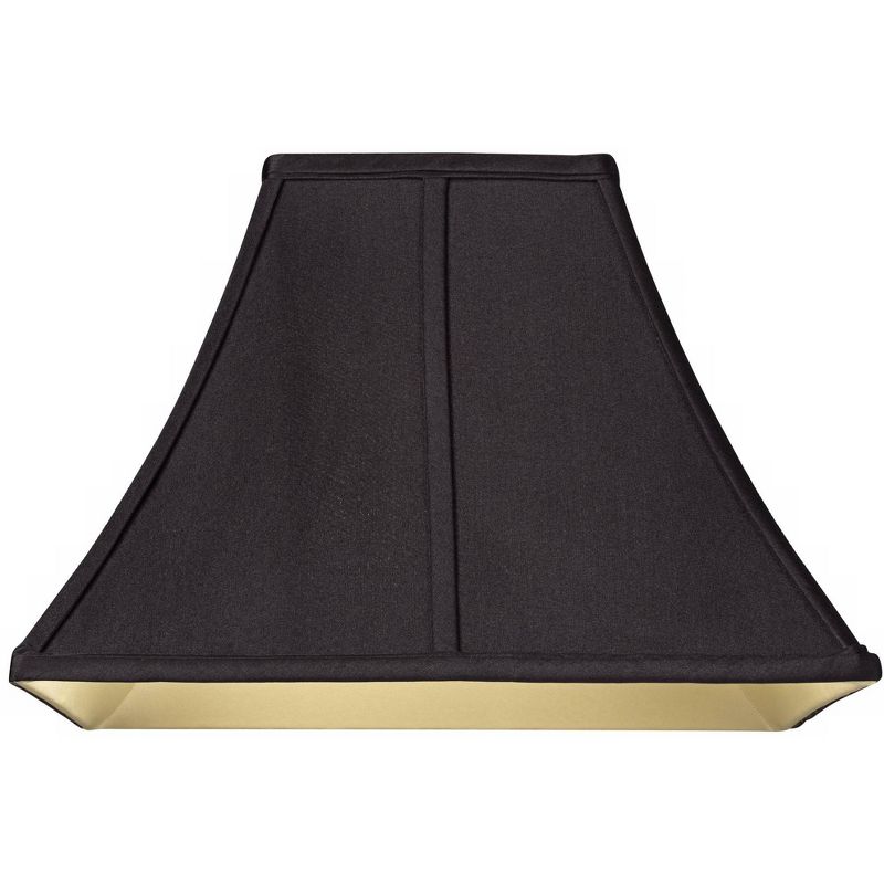 Springcrest Medium Square Curved Black Lamp Shade 6" Top x 14" Bottom x 9.5" High (Spider) Replacement with Harp and Finial, 3 of 7