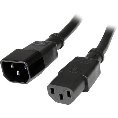 StarTech.com 6 ft 14 AWG Computer Power Cord Extension - C14 to C13 - 6ft - IEC 60320 C14 - IEC 60320 C13 125V AC - 15A - Black