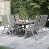 vidaXL 7-Piece Patio Dining Set - Extendable Solid Acacia Wood - Grey - Outdoor Comfort with Adjustable, Folding Chairs - Easy Assembly - 2 of 4