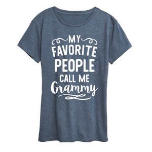 Women's - Instant Message - My Favorite People Grammy Short Sleeve Graphic T-Shirt - 1 of 4