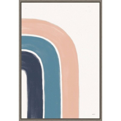 16" x 23" Rainbow I by Leah York Framed Wall Canvas Blue - Amanti Art