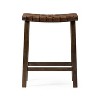 Maven Lane Noah Backless Vegan Leather Counter Height Bar Stool, Aged Brown/Cocoa - 2 of 4