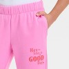 Kids' Fleece 'Great Day' Sweatpants - Cat & Jack™ Pink - 2 of 4