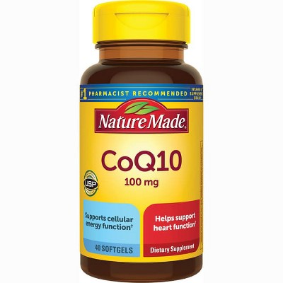 Nature Made CoQ10 100mg, Dietary Supplement for Heart Health Support, 40 Softgels, 40 Day Supply.