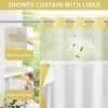 No Hook Shower Curtain with Snap - in Liner, 75 Lx 72 W Yellow Waffle Bathroom Curtain - 3 of 4
