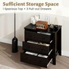 Resenkos Wide 3-Drawer Dresser Chest – Modern Large-Capacity Storage Organizer, Versatile as a Nightstand or Closet Accessory, Dark Brown - 2 of 4