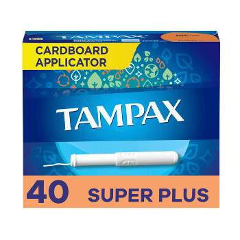 Tampax Cardboard Super Plus Absorbency Anti-Slip Grip LeakGuard Skirt Tampons - Unscented - 40ct