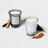 2pk Votive Candle Gift Set Rainwater Lily Charcoal and Black Teak - Threshold™ - 3 of 3