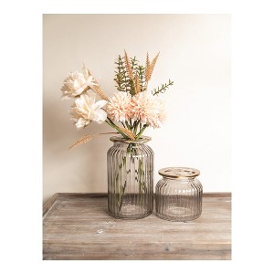 Frog Lid Glass Jar – Set of 6 Large Grey Metal and Glass Container for Household Storage by Manual Woodworkers and Weavers - 1 of 3