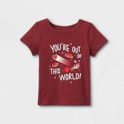 Toddler Boys' Adaptive 'Out of This World' Short Sleeve T-Shirt - Cat & Jack™ Burgundy 