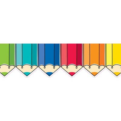Creative Teaching Press Core Decor Colorful Doodle Pencils EZ Border, 48 Feet (Pack of 6)