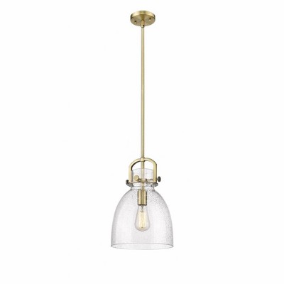 Newton Bell - 1 Light Stem Hung Pendant In Industrial Style-16.75 Inches Tall and 10 Inches Wide